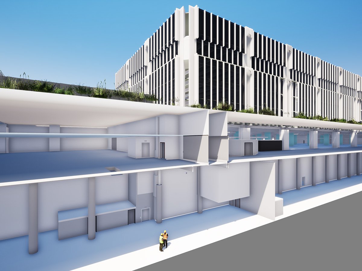 Nouveau Centre de tri-bagages de l'aéroport de Genève en chantier